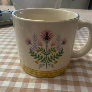 Punch Studio Floral Mug with Yellow and Pink Accents